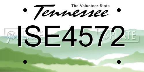 ISE4572 Tennessee License Plate
