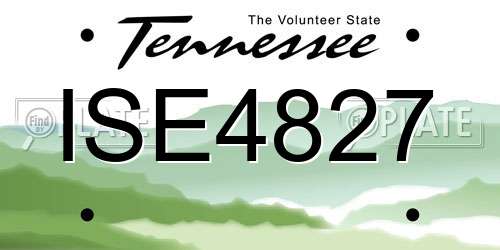 ISE4827 Tennessee License Plate