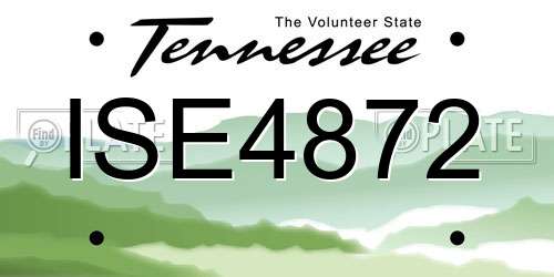 ISE4872 Tennessee License Plate
