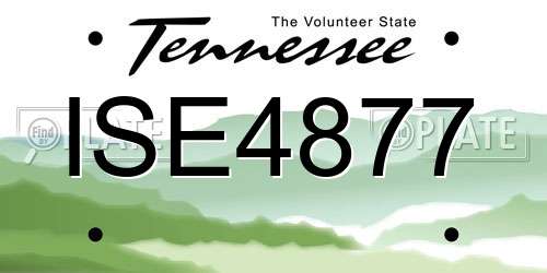 ISE4877 Tennessee License Plate