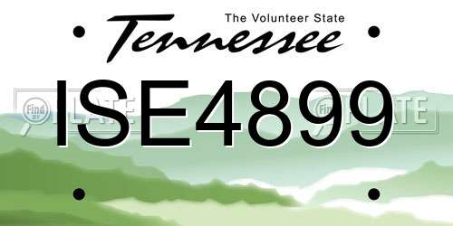 ISE4899 Tennessee License Plate