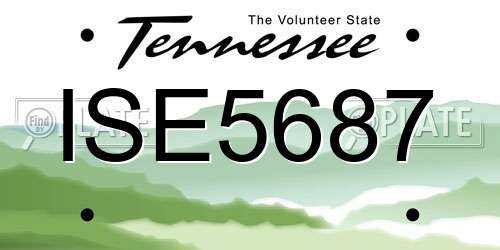 ISE5687 Tennessee License Plate
