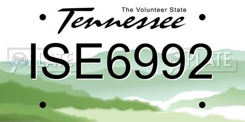 ISE6992 Tennessee License Plate
