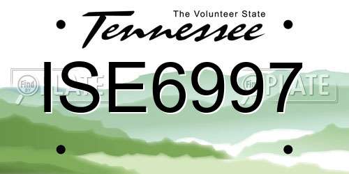 ISE6997 Tennessee License Plate
