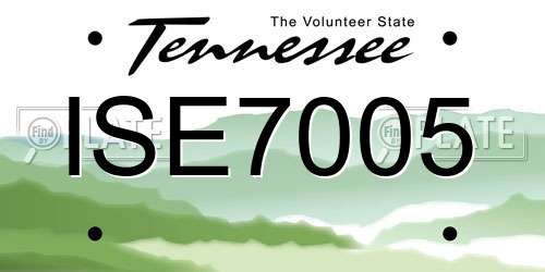 ISE7005 Tennessee License Plate