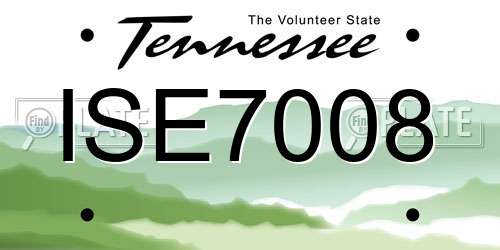 ISE7008 Tennessee License Plate