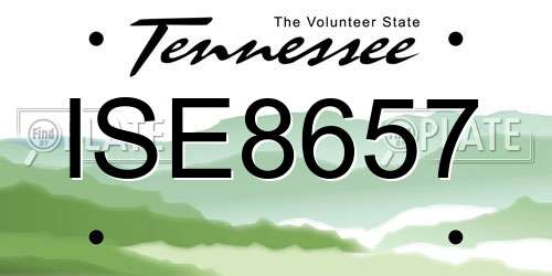 ISE8657 Tennessee License Plate