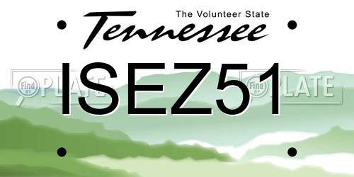 ISEZ51 Tennessee License Plate