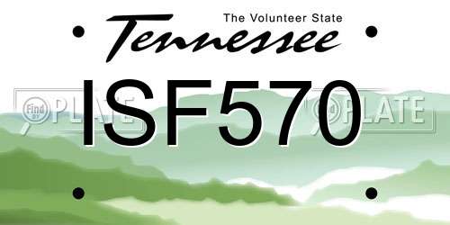 ISF570 Tennessee License Plate