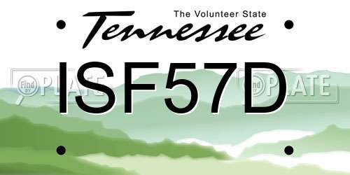ISF57D Tennessee License Plate