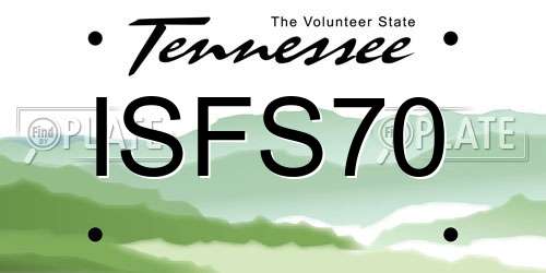 ISFS70 Tennessee License Plate