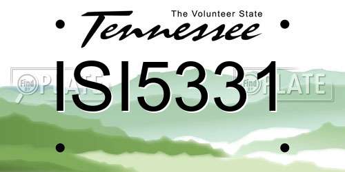 ISI5331 Tennessee License Plate
