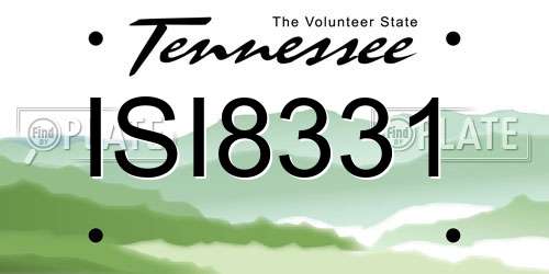ISI8331 Tennessee License Plate