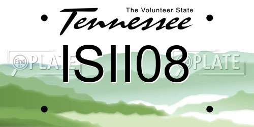 ISII08 Tennessee License Plate