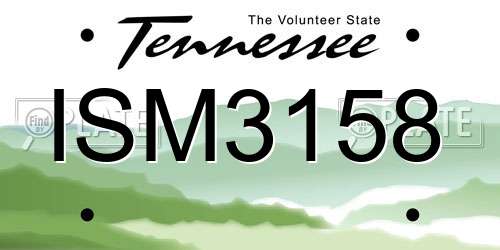 ISM3158 Tennessee License Plate