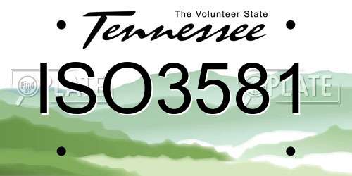 ISO3581 Tennessee License Plate