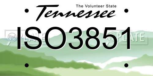 ISO3851 Tennessee License Plate