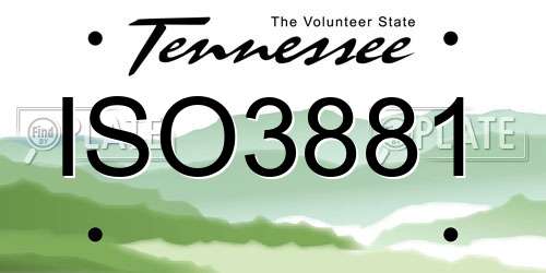 ISO3881 Tennessee License Plate