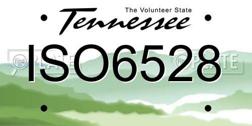 ISO6528 Tennessee License Plate