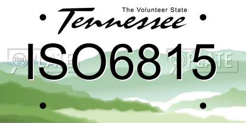 ISO6815 Tennessee License Plate