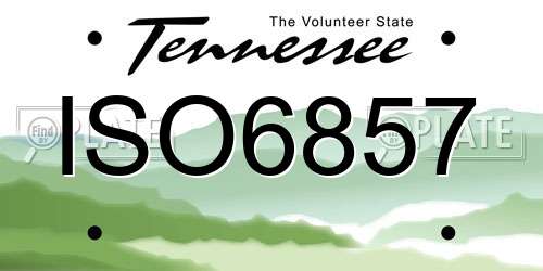 ISO6857 Tennessee License Plate