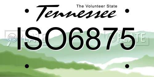 ISO6875 Tennessee License Plate