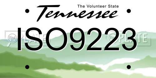 ISO9223 Tennessee License Plate