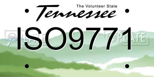 ISO9771 Tennessee License Plate