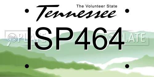 ISP464 Tennessee License Plate