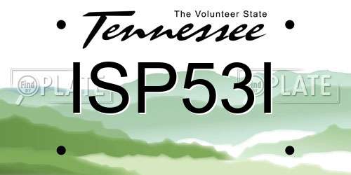 ISP53I Tennessee License Plate
