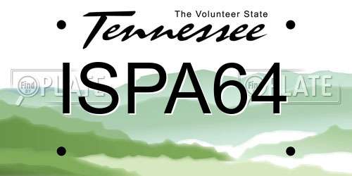 ISPA64 Tennessee License Plate