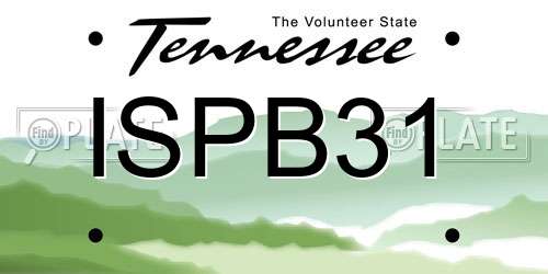 ISPB31 Tennessee License Plate