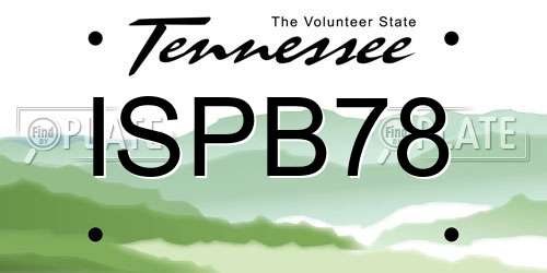 ISPB78 Tennessee License Plate