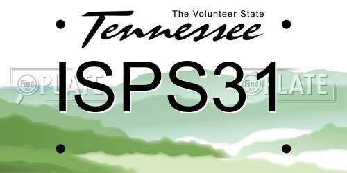 ISPS31 Tennessee License Plate