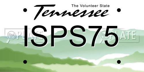 ISPS75 Tennessee License Plate