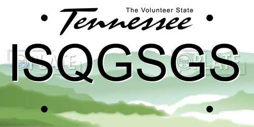 ISQGSGS Tennessee License Plate