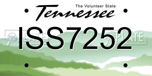 ISS7252 Tennessee License Plate
