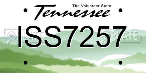 ISS7257 Tennessee License Plate