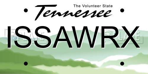 ISSAWRX Tennessee License Plate