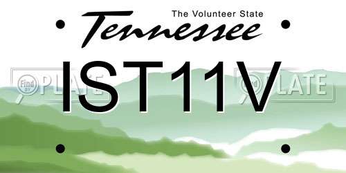 IST11V Tennessee License Plate