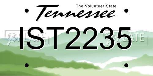IST2235 Tennessee License Plate