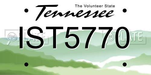 IST5770 Tennessee License Plate