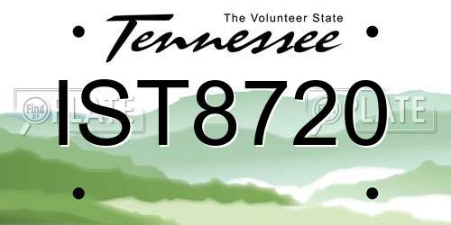 IST8720 Tennessee License Plate