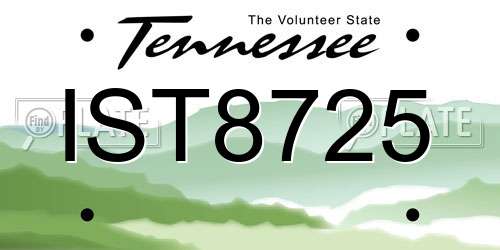 IST8725 Tennessee License Plate