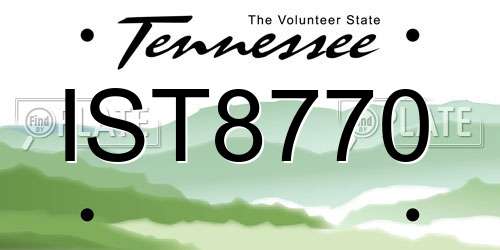 IST8770 Tennessee License Plate