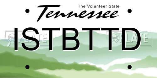 ISTBTTD Tennessee License Plate