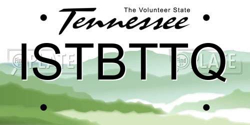 ISTBTTQ Tennessee License Plate