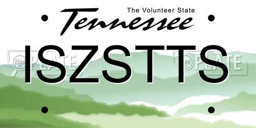ISZSTTS Tennessee License Plate
