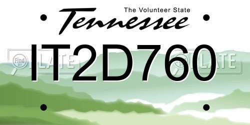 IT2D760 Tennessee License Plate