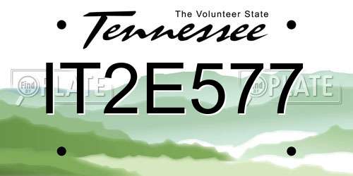IT2E577 Tennessee License Plate
